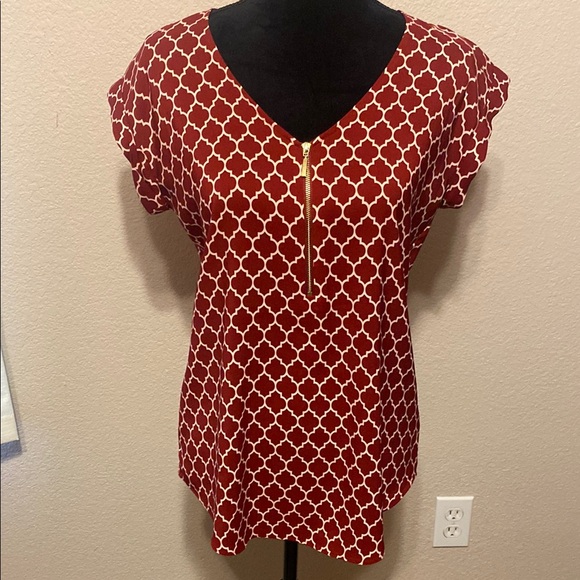 Express Tops - Express Women's Red Patterned Top